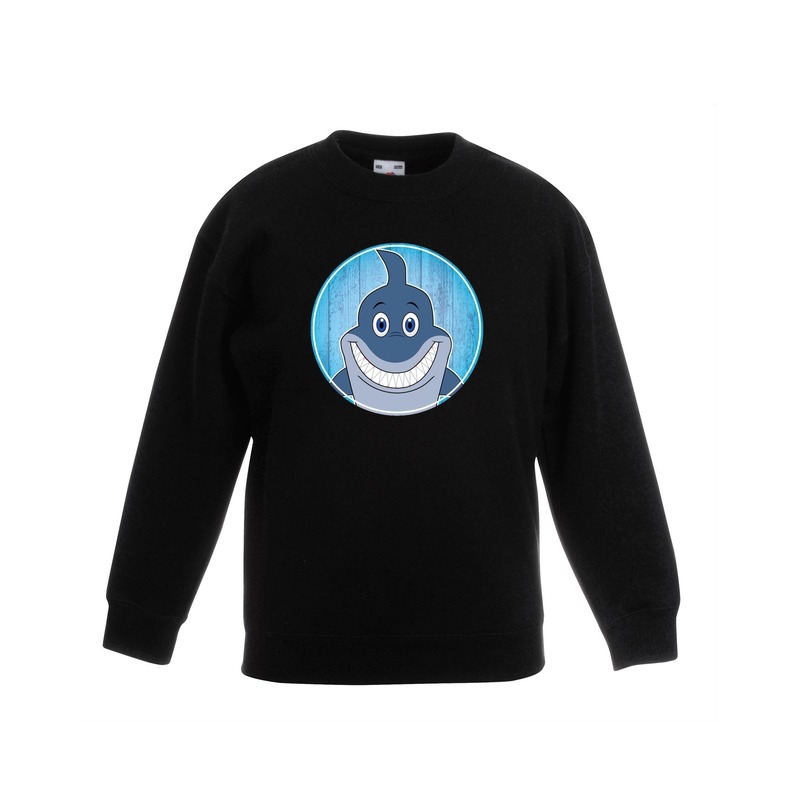 Sweater haai zwart kinderen 9-11 jaar (134/146) -