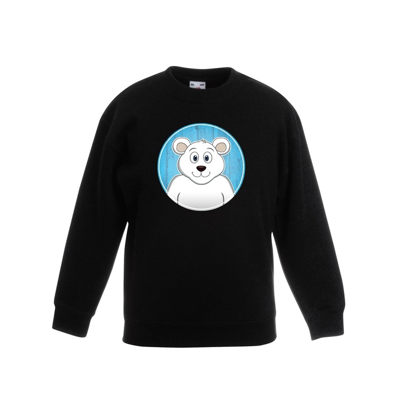 Sweater ijsbeer zwart kinderen 5-6 jaar (110/116) -