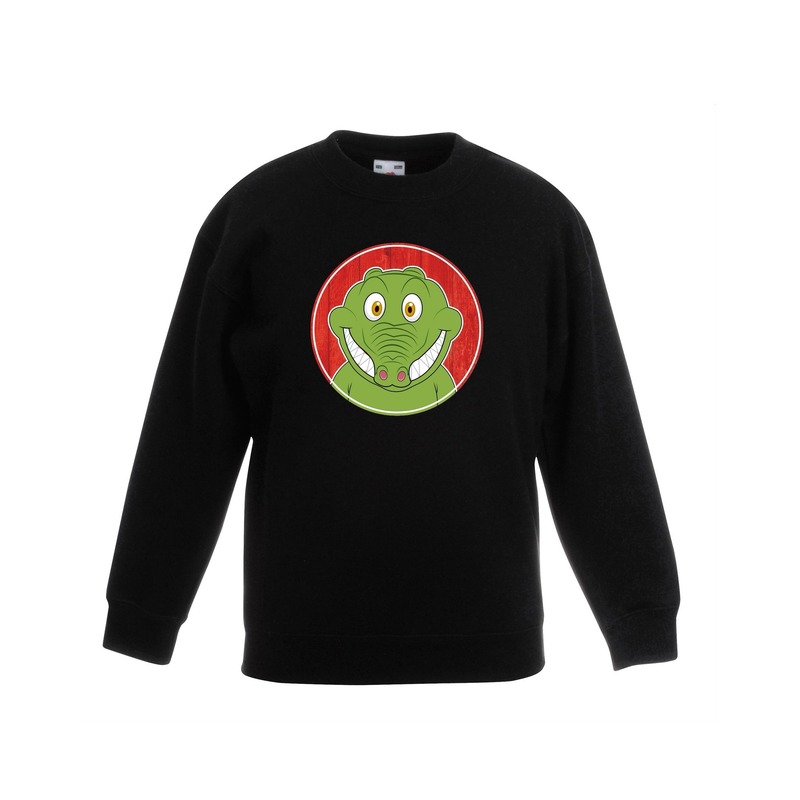 Sweater krokodil zwart kinderen 5-6 jaar (110/116) -