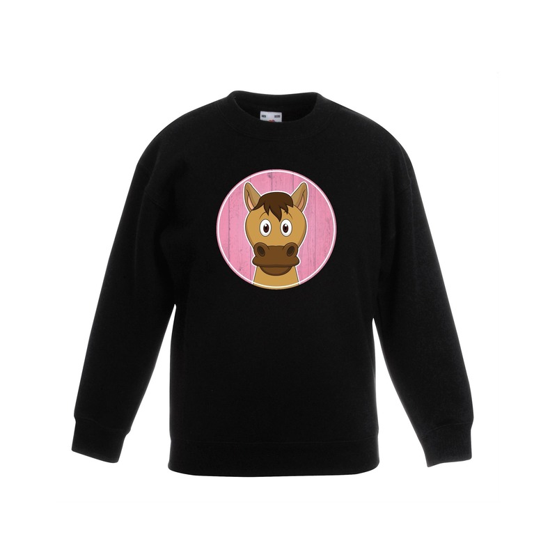 Sweater paard zwart kinderen 14-15 jaar (170/176) -