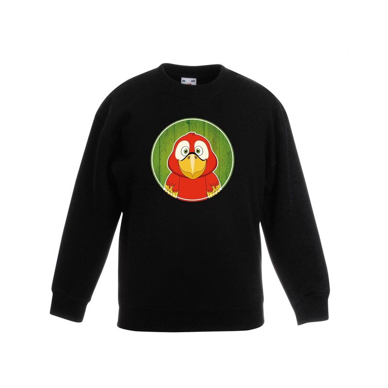 Sweater papegaai zwart kinderen 7-8 jaar (122/128) -
