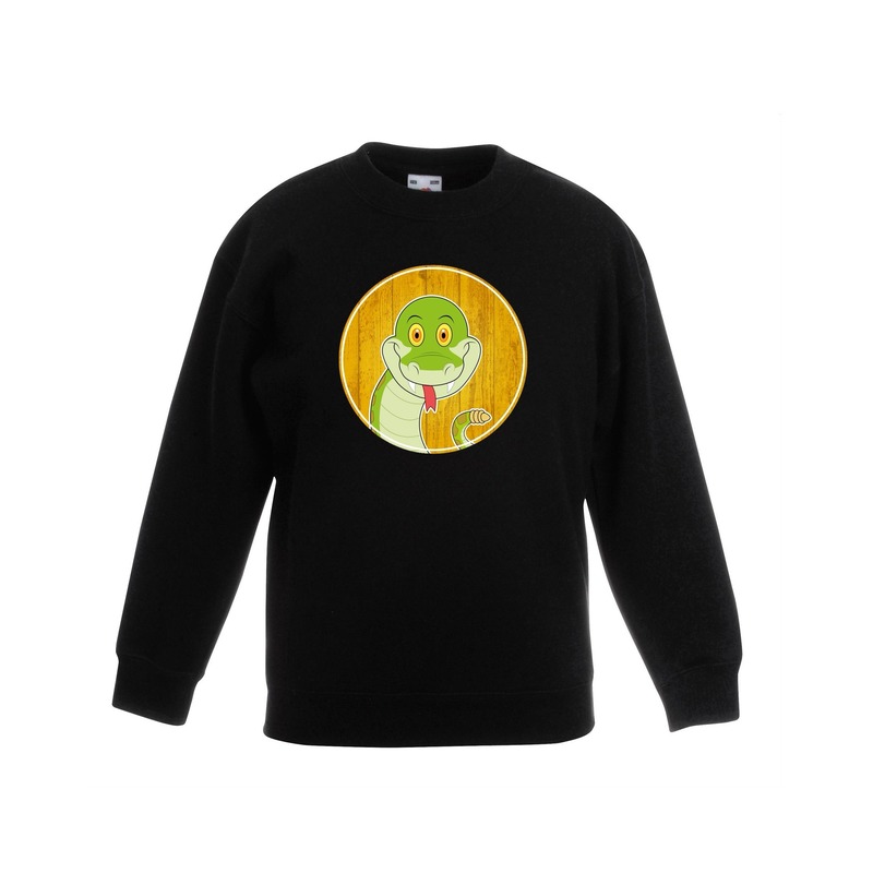 Sweater slang zwart kinderen 9-11 jaar (134/146) -