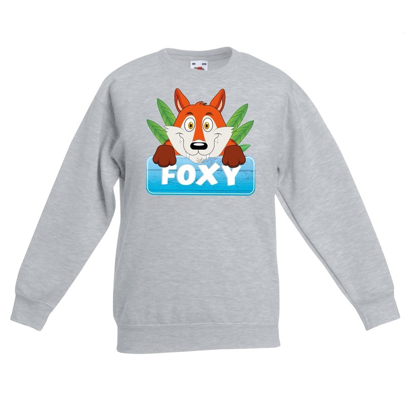 Sweater grijs voor kinderen met Foxy de vos 3-4 jaar (98/104) -
