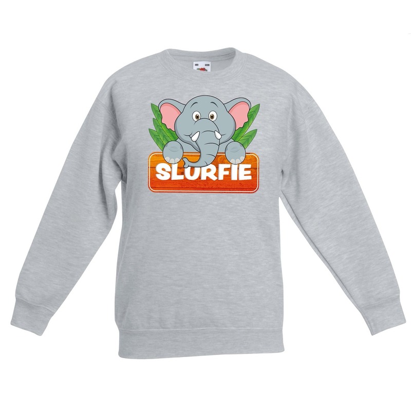 Sweater grijs voor kinderen met Slurfie de olifant 3-4 jaar (98/104) -
