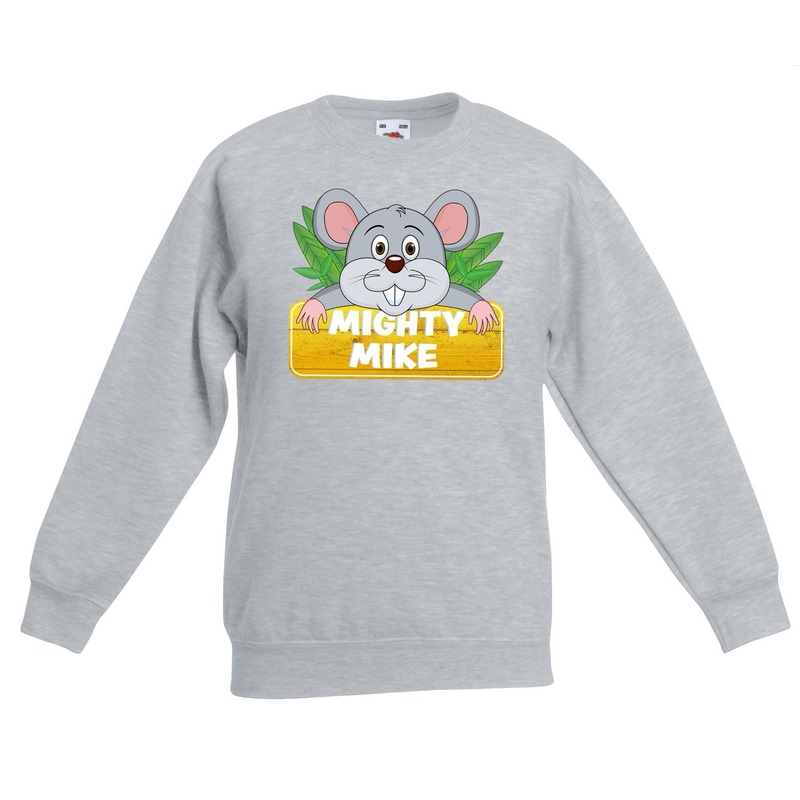 Sweater grijs voor kinderen met muisje Mighty mike 9-11 jaar (134/146) -