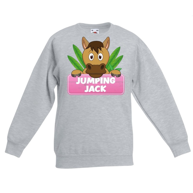 Sweater grijs voor meisjes met paard Jumping Jack 14-15 jaar (170/176) -