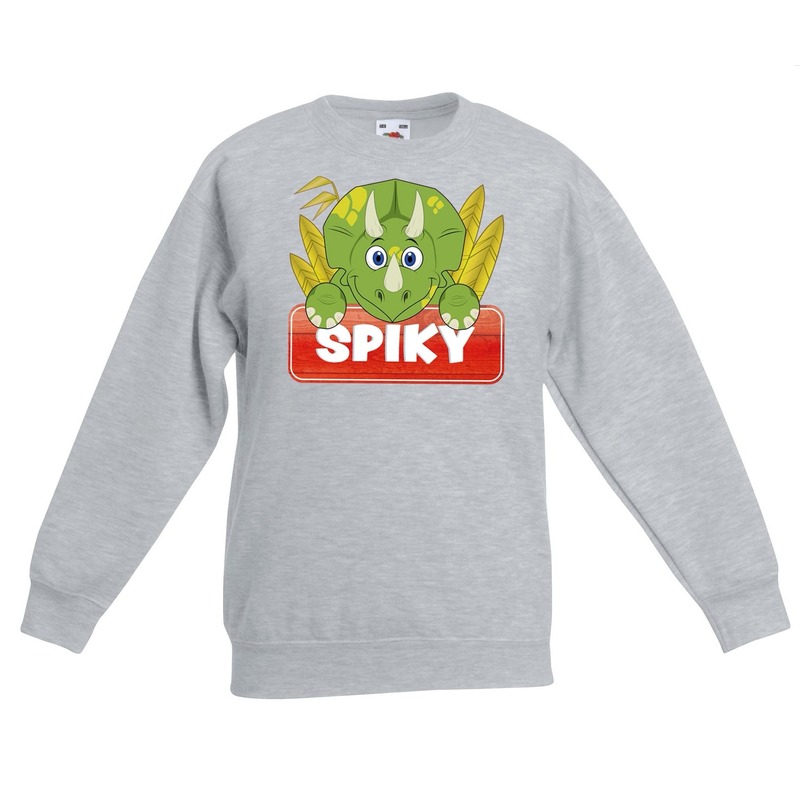 Sweater grijs voor kinderen met Spiky de dinosaurus 14-15 jaar (170/176) -