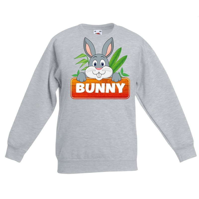 Sweater grijs voor kinderen met Bunny het konijn 9-11 jaar (134/146) -