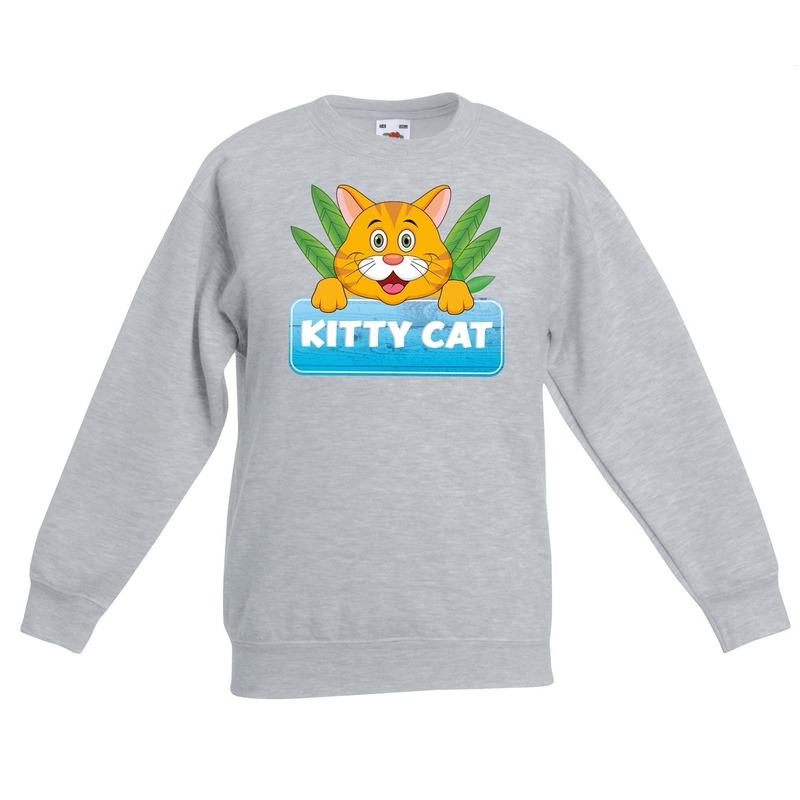 Sweater grijs voor kinderen met Kitty Cat 12-13 jaar (152/164) -