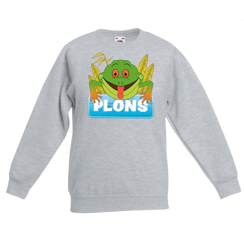 Sweater grijs voor kinderen met Plons de kikker 9-11 jaar (134/146) -