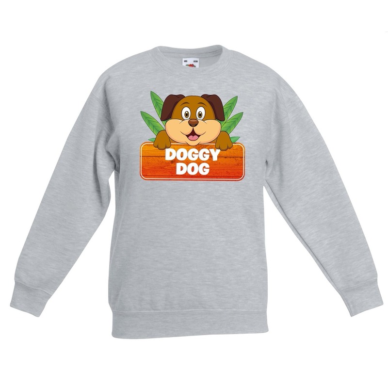 Sweater grijs voor kinderen met Doggy Dog de hond 9-11 jaar (134/146) -