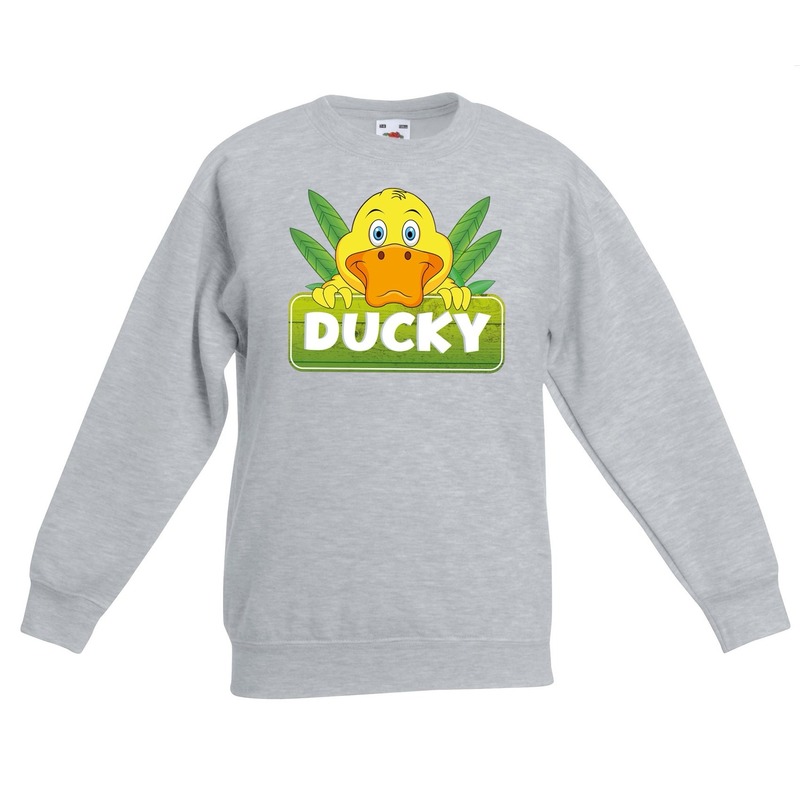 Sweater grijs voor kinderen met Ducky de eend 14-15 jaar (170/176) -