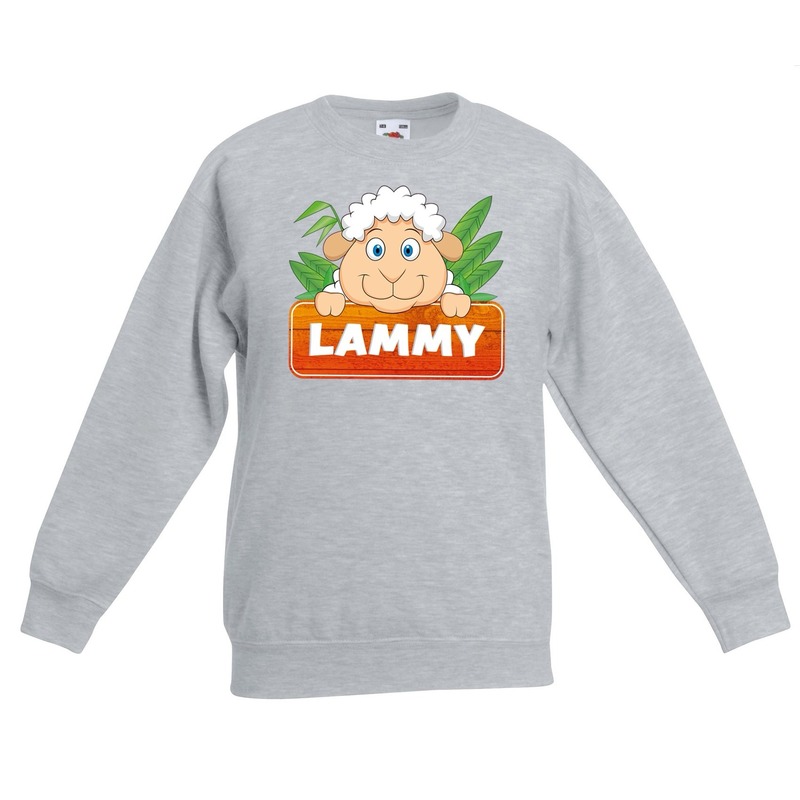 Sweater grijs voor kinderen met Lammy het schaapje 9-11 jaar (134/146) -