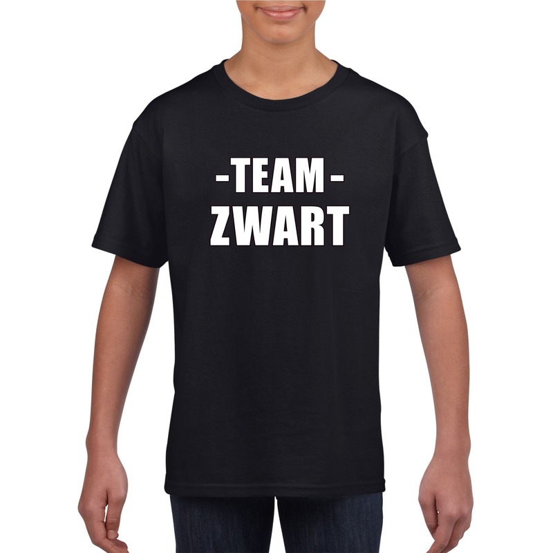 Sportdag team zwart shirt kinderen S (122-128) -