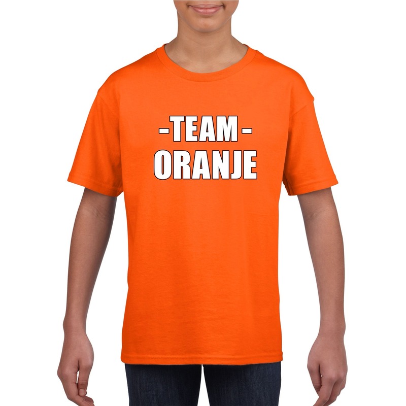 Sportdag team oranje shirt kinderen XL (158-164) -