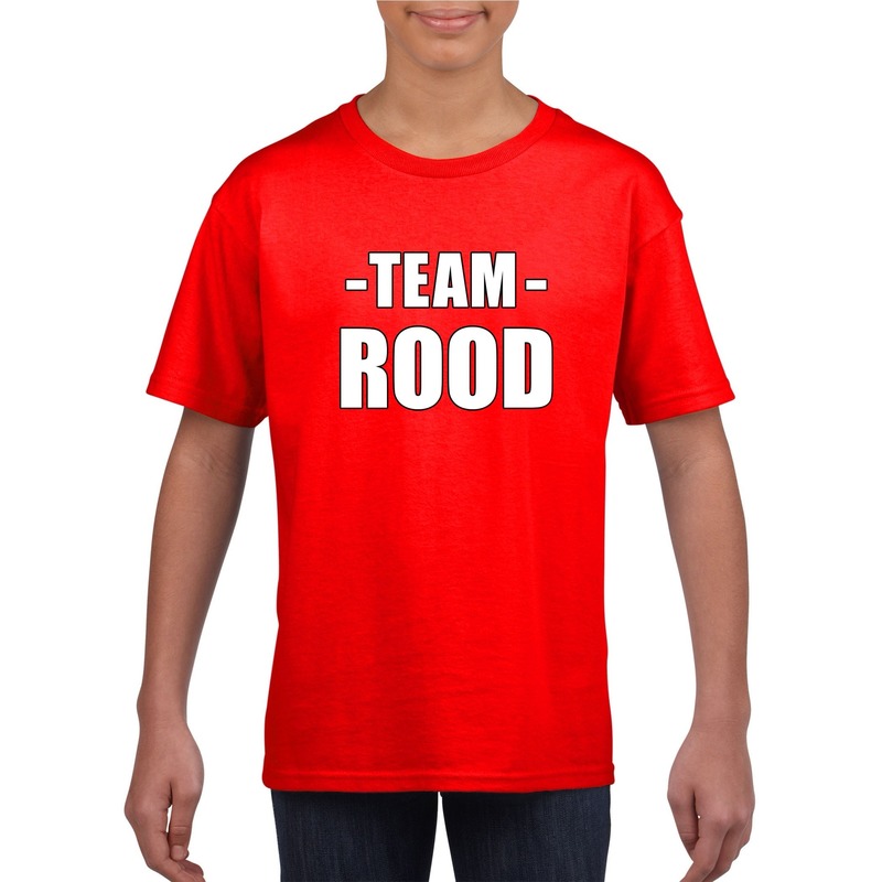 Sportdag team rood shirt kinderen L (146-152) -