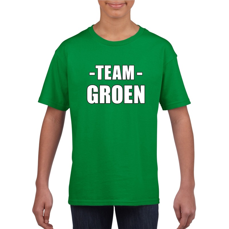 Sportdag team groen shirt kinderen XS (110-116) -