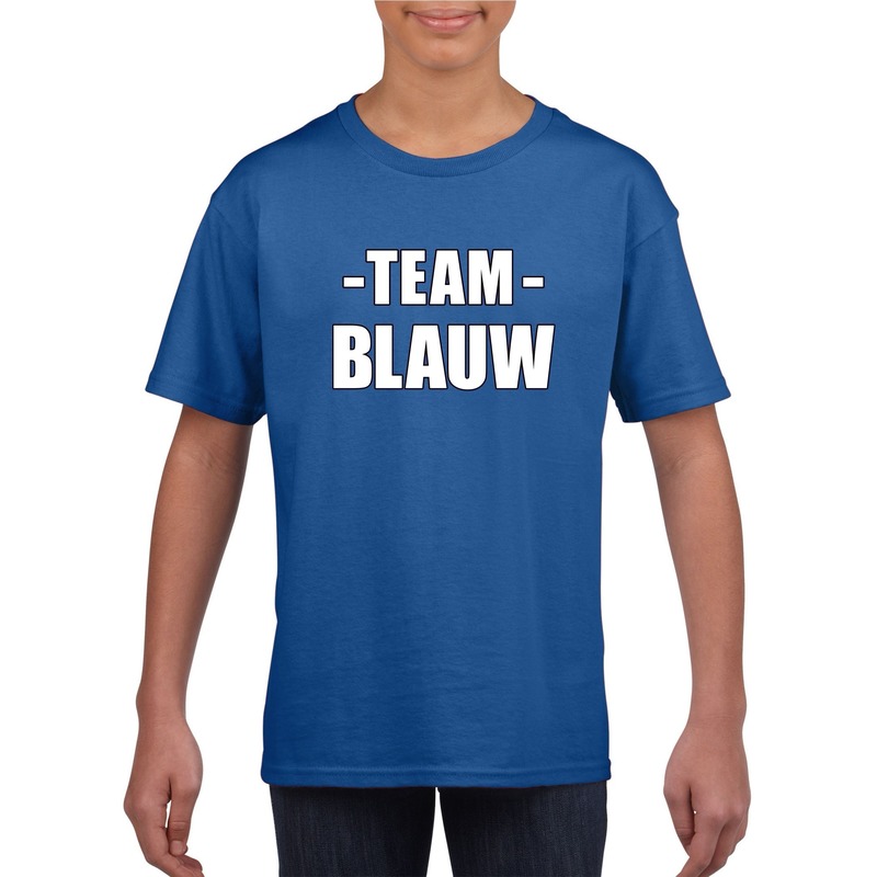 Sportdag team blauw shirt kinderen M (134-140) -