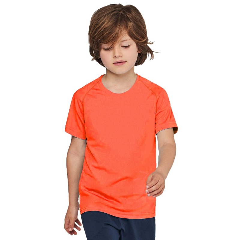 Oranje t-shirt/sportshirt voor kinderen S (6/8) -