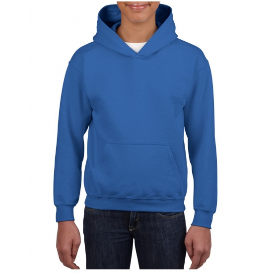Sweater met capuchon - blauw - jongens/meisjes - katoen/polyester XL (176) -