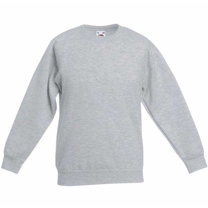 Basic sweater voor kinderen - jongens - lichtgrijs - katoenmix 5-6 jaar (110/116) -