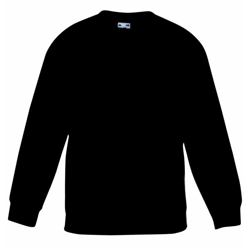 Basic sweater voor kinderen - jongens - zwart - katoenmix 9-11 jaar (134/146) -