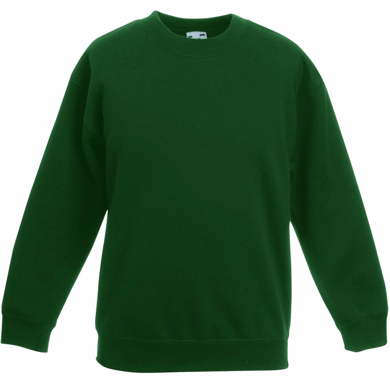 Basic sweater voor kinderen - jongens - donkergroen - katoenmix 12-13 jaar (152/164) -
