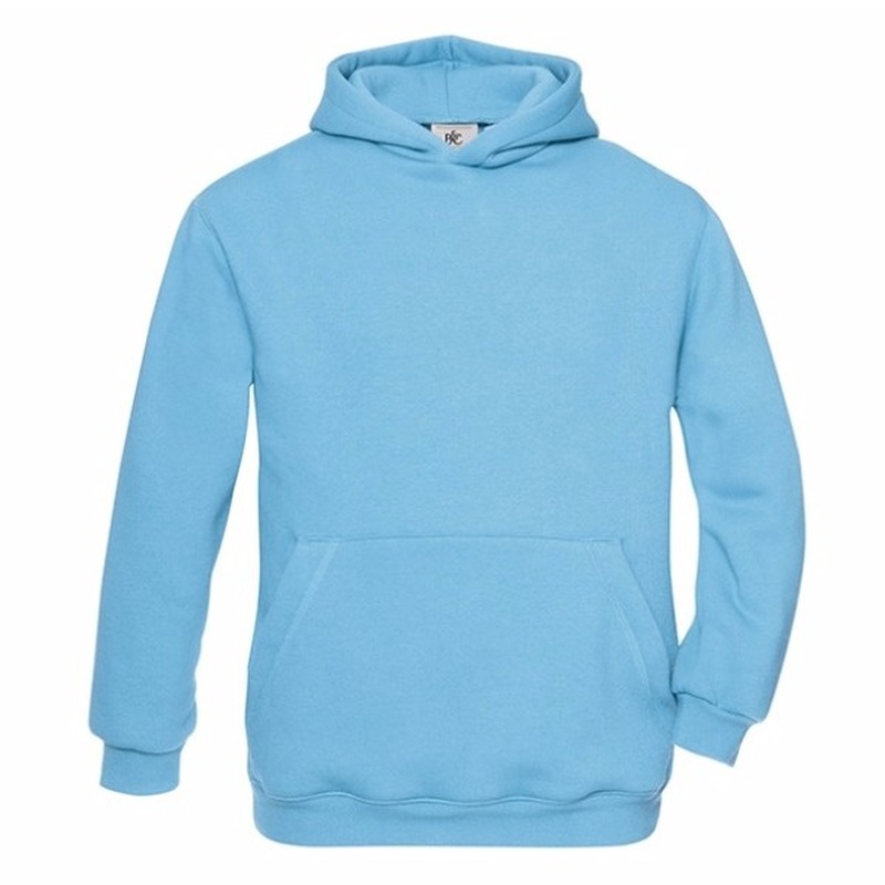 Lichtblauwe katoenmix sweater met capuchon jongens 3-4 jaar (98/104) -