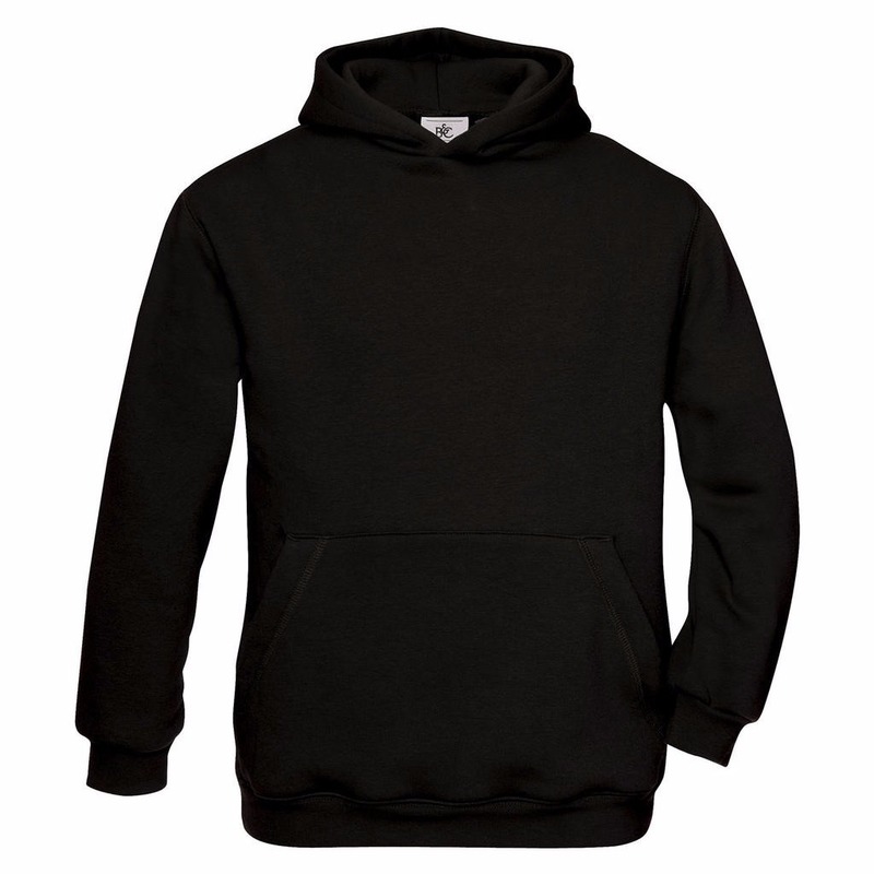 Zwarte katoenmix sweater met capuchon voor jongens 7-8 jaar (122/128) -