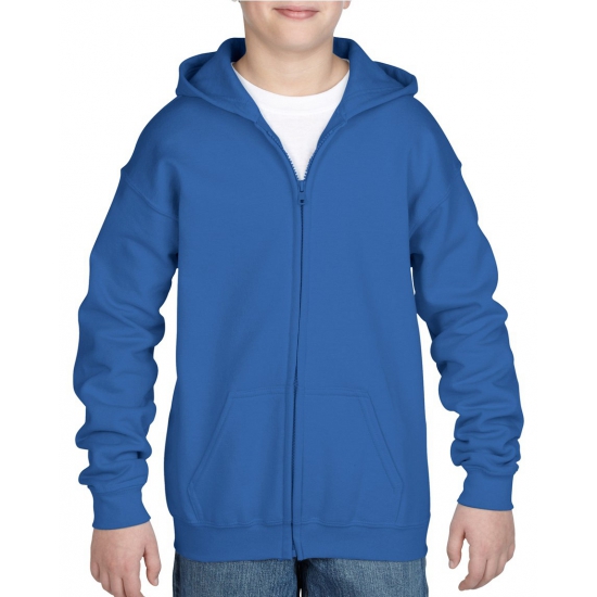 Kobalt blauwe capuchon vest voor jongens S (116-128) -