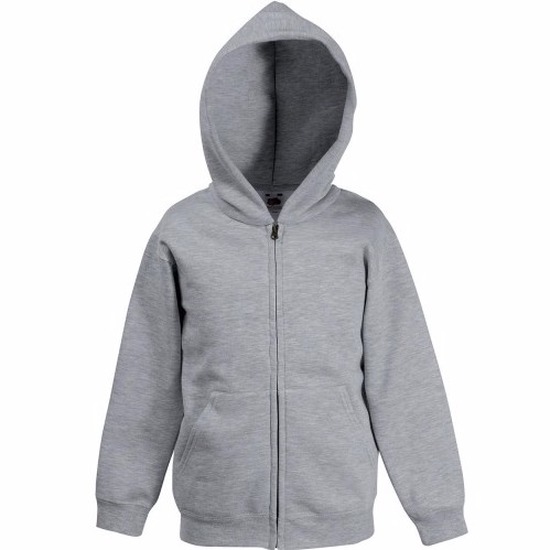 Grijs katoenmix vest met capuchon voor jongens 164 (14-15 jaar) -