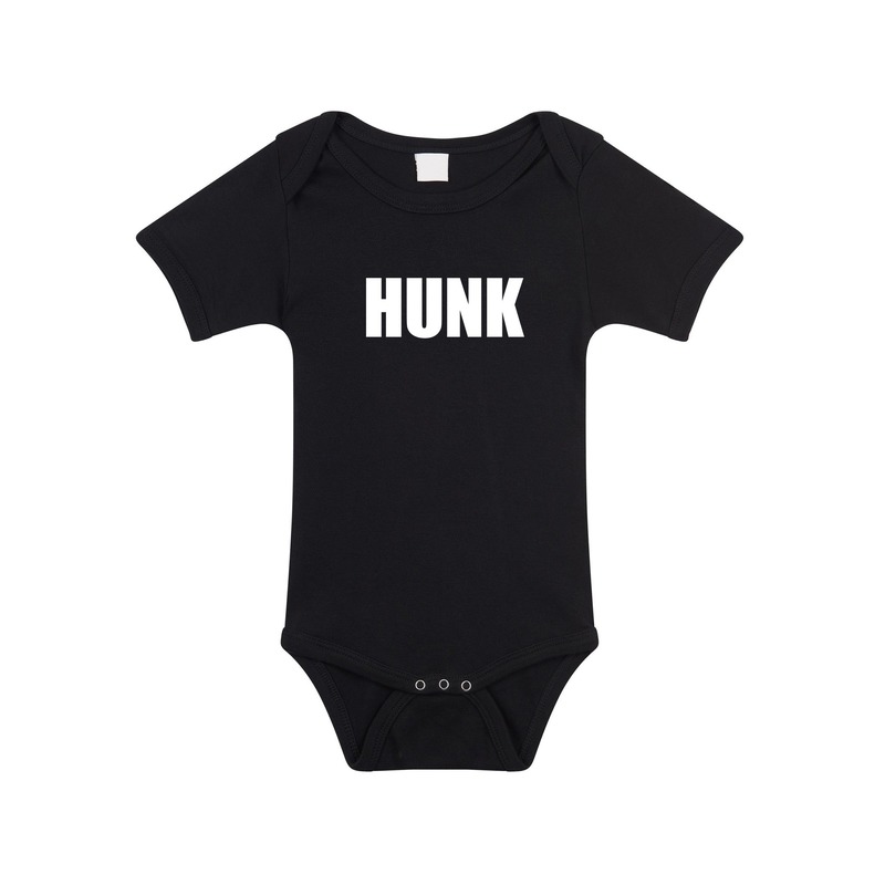 Hunk tekst rompertje zwart baby 68 (4-6 maanden) -