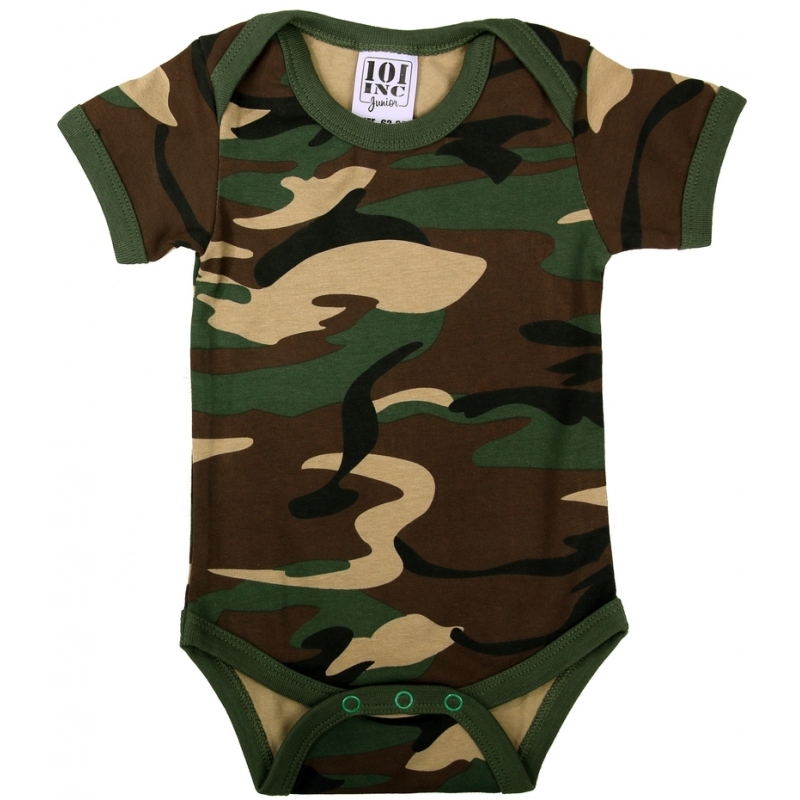 Baby rompertje - army camouflage print - katoen/elastaan 54-56 (0-2 mnd) -
