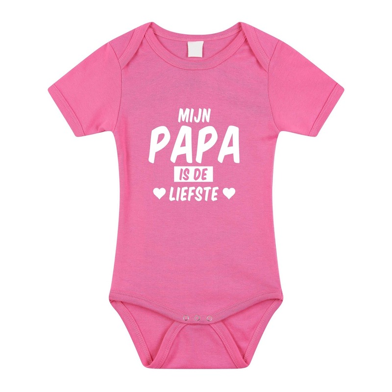 Mijn papa is de liefste cadeau baby rompertje roze voor meisjes 68 (4-6 maanden) -