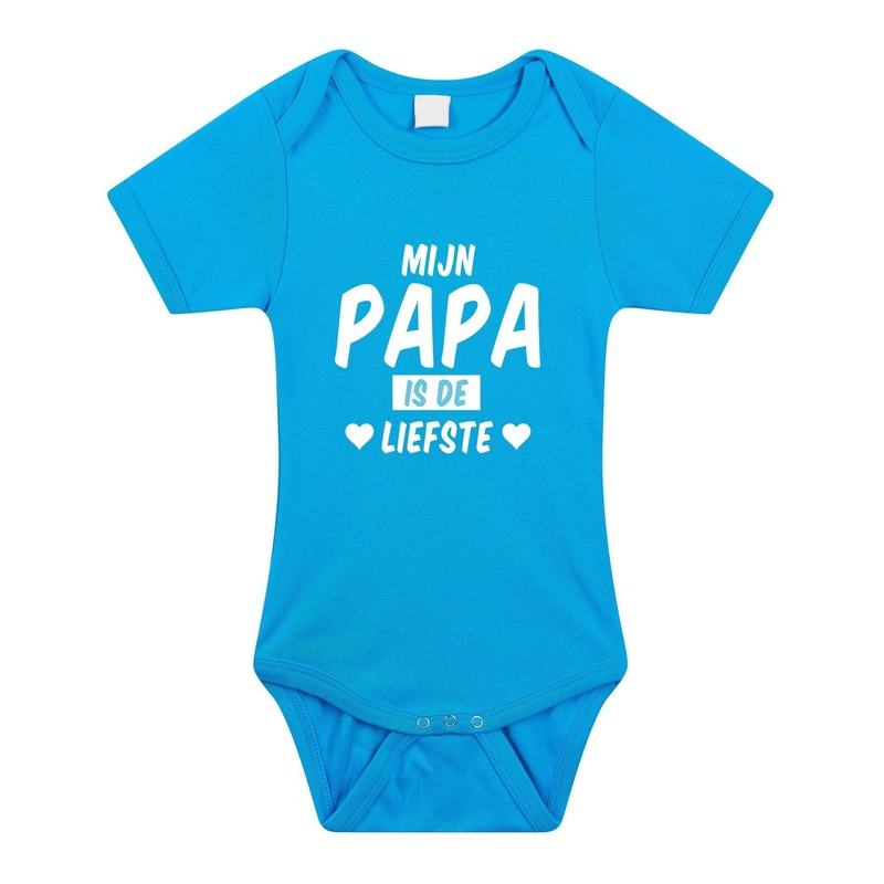 Mijn papa is de liefste cadeau baby rompertje blauw voor jongens 68 (4-6 maanden) -