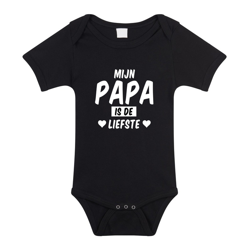 Mijn papa de liefste cadeau baby rompertje zwart jongen/meisje 56 (1-2 maanden) -