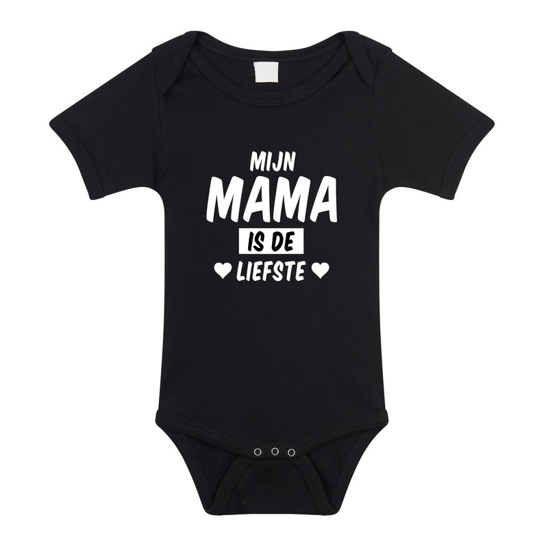 Mijn mama de liefste cadeau baby rompertje zwart meisje/jongens 80 (9-12 maanden) -