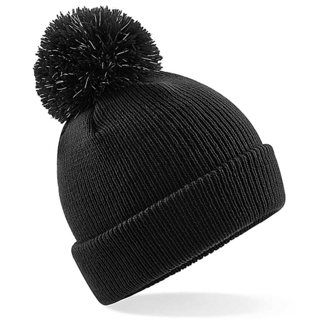 Winter muts voor kinderen - zwart - met pompom -