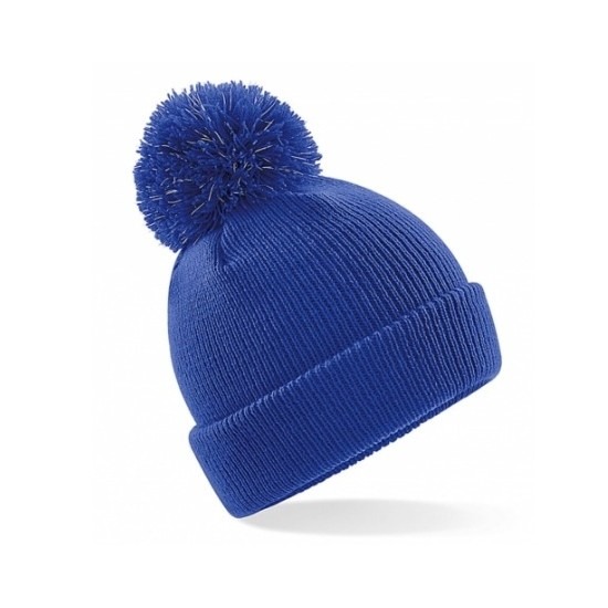 Winter muts voor kinderen - kobalt blauw - met pompom -