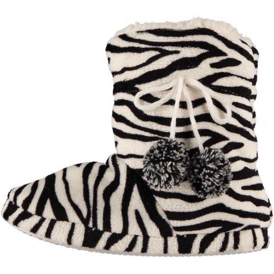 Hoge dames sloffen met zebra print zwart/wit 41-42 -