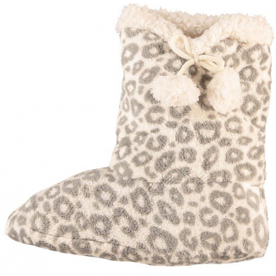 Hoge sloffen/pantoffels - Dieren luipaard print - dames - Pluche - dierensloffen panterprint 40-42 -