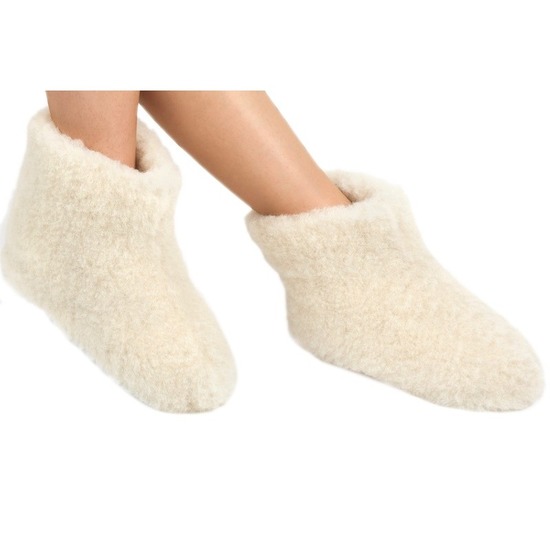 Witte wollen sloffen/pantoffels voor dames/heren 43 -
