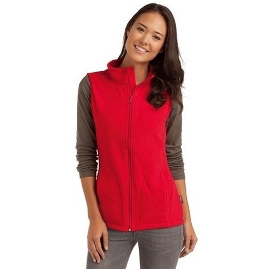Fleece bodywarmer rood voor dames L (40) -