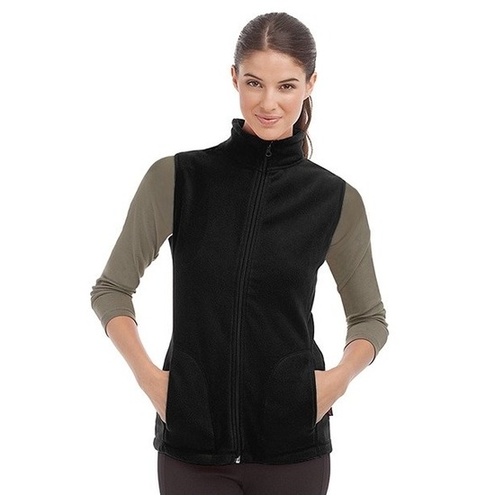 Fleece bodywarmer zwart voor dames XL (42) -