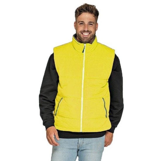 Outdoor bodywarmer voor heren - geel - winddicht - mouwloos - sport vest 2XL (44/56) -