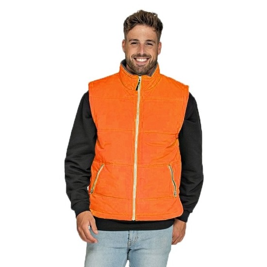 Outdoor bodywarmer voor heren - oranje - winddicht - mouwloos - sport vest 2XL (44/56) -