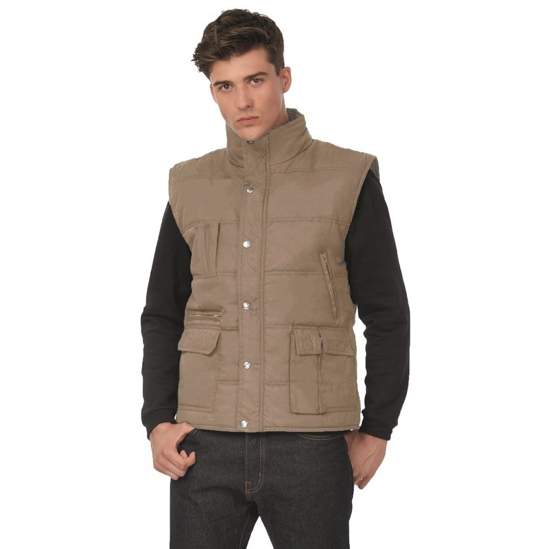 Outdoor/werk bodywarmer camel/beige voor heren L (52) -