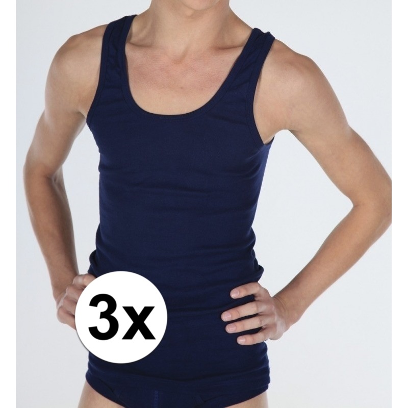 3x Navy Beeren heren hemd - maat L L -
