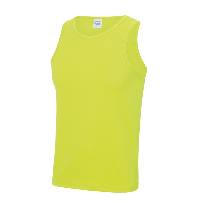AWDis sport sintlet/tanktop - heren - Fluor geel - mouwloos - Polyester M (40/50) -