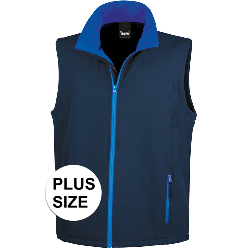 Grote maten softshell outdoor bodywarmer navy blauw voor heren 4XL (48/60) -